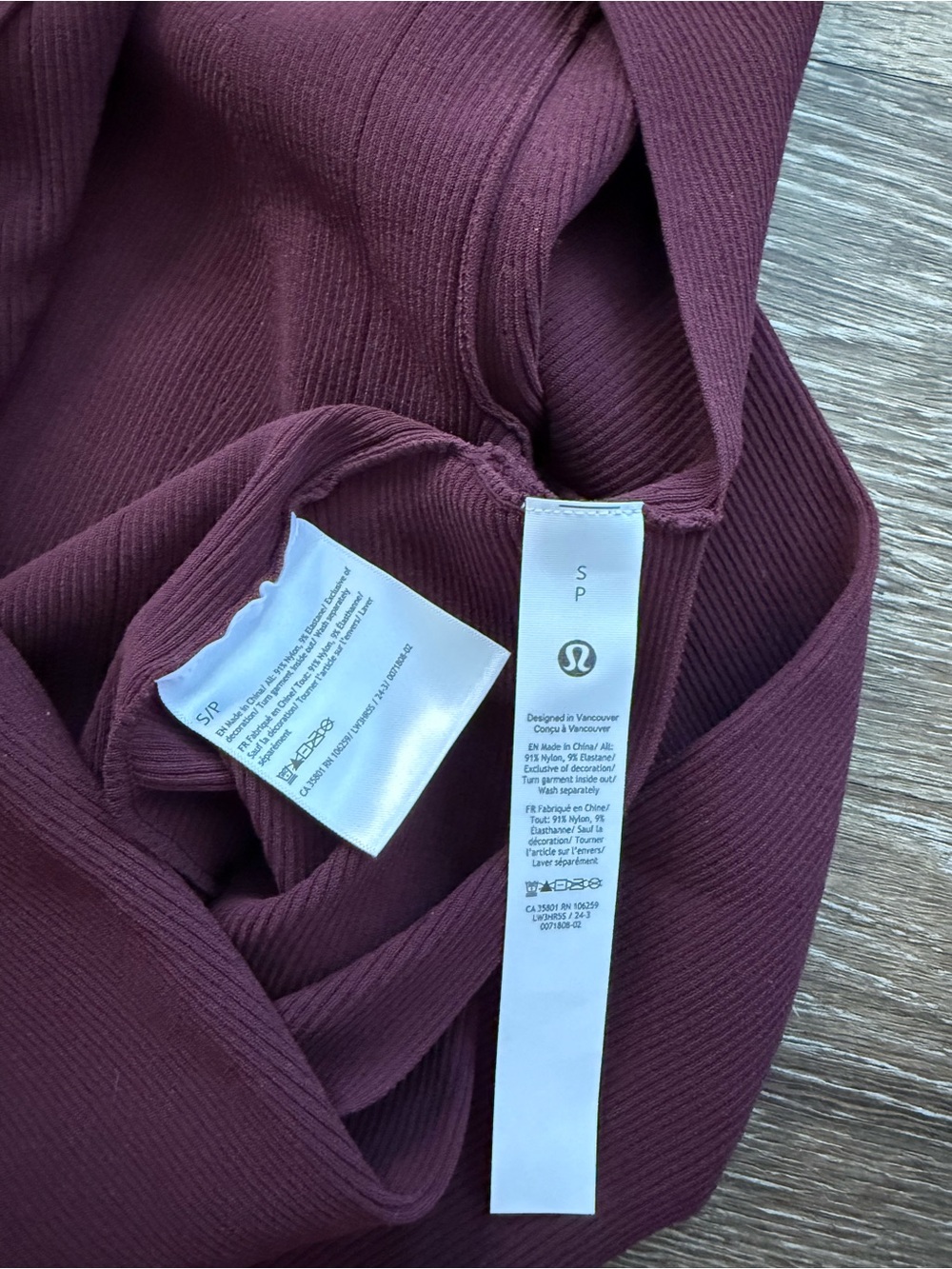 Lululemon Ribbed-Knit Twist-Back Mockneck Sweater Garnet - Picture 7 of 7